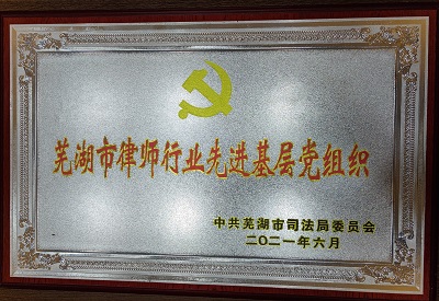 芜湖市律师行业先进基层党组织